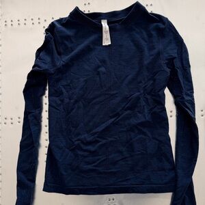 Athleta Navy Long Sleeve Crew Thermal